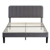 VECELO Velvet Upholstered Platform Bed Frame with Adjustable Headboard, Sturdy Wood Slat Support, No Box Spring Required - 3 of 4