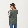 Anna-Kaci Women's Long Sleeve V-Neck Knit Top with Lace Trim Detailing on Sleeves - 4 of 4