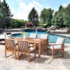Weston 7pc Eucalyptus Wood Outdoor Dining Set: Weather-Resistant, High Back Chairs - Alaterre Furniture - 2 of 4
