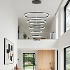 BAOURE 6 Rings Chandelier LED Dimmable Ceiling Light, 31.4" Large Black Modern LED Chandeliers for High Ceiling Entryway Staircase - 4 of 4