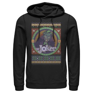 Men's Batman Ugly Christmas Joker Pull Over Hoodie - 1 of 3