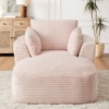 AENKYO Oversized Sleeper Sofa Bed & Cloud Lounge Chair, Corduroy Upholstered Sofa No Assembly Required for Living Room - 2 of 4