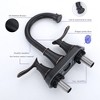 Stylish 2-Handle 4-Inch Oil Rubbed Bronze Bathroom Faucet with Pop-up Drain and Supply Hoses - 2 of 4