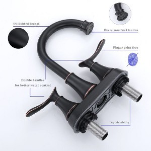 Bathroom Vanity Sink Faucets with 2-Handle Design, Pop-up Drain, and Supply Hoses, Classic Finish - 1 of 4