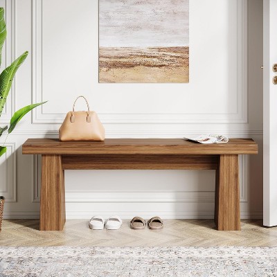 Tribesigns Wooden Entryway Bench, 47" Wood Dining Table Bench with Sturdy Frame for Kitchen Bedroom Living Room Hallway, Easy Assembly,