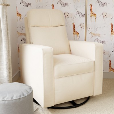 Gabby Pillowback Natural Oat Swivel Glider with High Support