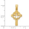 Black Bow Jewelry 14k Yellow Gold Small Satin & D/C Dove Cross Pendant, 13 x 26mm - 4 of 4