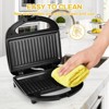 MONXOOK Electric Panini Press, 750W, Non-Stick Plates (8.46"x4.92"), Sandwich Maker with Indicator Lights, Cool Touch Handle — Black - 4 of 4