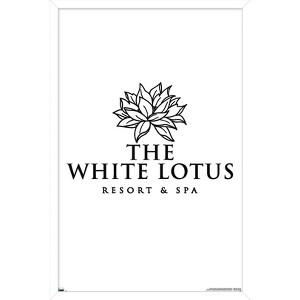 Trends International The White Lotus - Black and White Logo Framed Wall Poster Prints - 1 of 4
