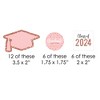 Big Dot of Happiness Rose Gold Grad - Paper Straw Decor - 2024 Graduation Party Striped Decorative Straws - Set of 24 - 2 of 4