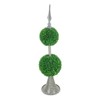 DSVIMOY Artificial Two-Tiered Boxwood Sphere Topiary on Metal Spire, Faux Plants for Home Garden Office Store Decoration, Green, 7"*7"*26.5" - 3 of 4