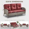 Gymojoy Outdoor 3-Seat Sofa PE Wicker Sofa Patio Sofa Couch - 4 of 4