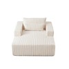 75-Inch Corduroy Lounge Sofa Chair, No Assembly, Plush Corduroy Fabric, High-Resilience Sponge, Fluffy Sleeper Chaise with Backrest Pillow - 2 of 4