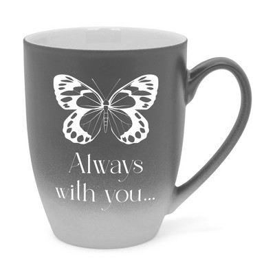 Elanze Designs Always With You Two Toned Ombre Matte Gray and White 12 ounce Ceramic Stoneware Coffee Cup Mug