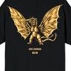 Godzilla King Ghidorah Front & Back Art Adult Black Crew Neck Short Sleeve T-shirt - 3 of 4