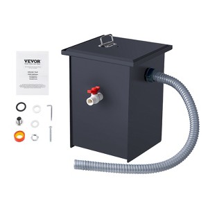 VEVOR Commercial Grease Trap, 8 LBS Grease Interceptor, Side Inlet Interceptor, Under Sink Carbon Steel Grease Trap, 4.6 GPM - 1 of 4