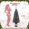 2pic-4.5ft Christmas Tree  Artificial Christmas Tree with Lighting Potted Base,Xmas Tree with 100 Warm White Lights Red Berries, Festival Decoration - 2 of 4