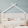 Racxily Montessori Style House Bed for Kids,Floor Bed Frame with Headboard and Footboard,Wooden Fence Bed - 2 of 4