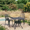vidaXL Bistro Set Patio Table and Chair Bistro Table Outdoor Cast Aluminum - Black 2 Items - 2 of 4
