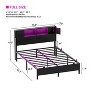 Besiost Bed Frame with Storage Headboard, Bedframe with Charging Station and LED Light - 3 of 4