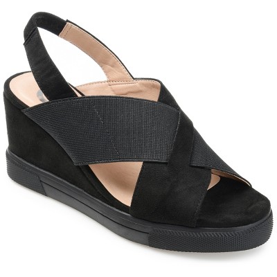 Journee Collection Womens Ronnie Wedge Heel Slip On Sandals