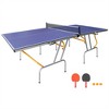 YONWAY Mid-Size Table Tennis Table Foldable Ping Pong Table Set for Games with Net,2 Table Tennis Paddles and Balls - 2 of 4