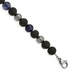 Chisel Stainless Steel Antiqued and Polished with Lava Stone and Sodalite Beads 7.5" Bracelet with 1" Extension - 2 of 4