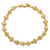 Black Bow Jewelry 14k Yellow Gold Turtle, Starfish and Shell Beach Bracelet - 7 Inch - 3 of 4