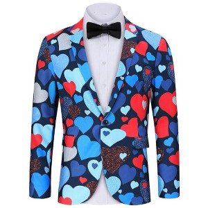 Men's Casual Blazer Sport Coat Slim Fit One Button Suit Lightweight Sport Jacket - 1 of 4