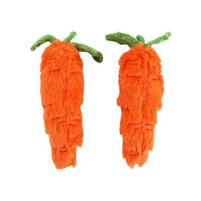 Midlee Plush Carrot Easter Dog Toy- Pack of 2