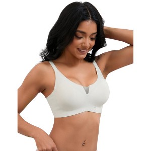 INSPIRE CHIC Women's Mesh Wirefree Adjustable Straps Padded Comfortable Push Up Bras - 1 of 4