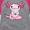 Girls' - Instant Message - Tie Dye Axolotl Shirt Tail Raglan Graphic T-shirt - 2 of 4
