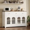 55'' Sideboard Buffet Cabinet, With Adjustable Shelves,3 Drawers and 4 Doors, Wine Storage Buffet Coffee Bar for Dining Room Living Room - 2 of 4