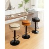 DOMETOUR Round Storage Bar Stools Set of 2, Brown Faux Leather Adjustable Swivel Stools, Armless Metal Frame for Kitchen Counter Dining Room - 3 of 4