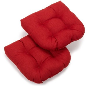 Blazing Needles, 19-inch U-Shaped Outdoor Spun Polyester Tufted Dining Chair Cushion (Set of 2) - 1 of 1