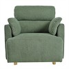 Gulches Oversized Accent Chair with Storage Ottoman, Dark Green Snowflake Velvet Wide Lounge Chair - 4 of 4