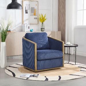 CAVINAS 360 Degree Swivel Chair, Swivel Barrel Chair, Rattan Accent Chair, Single Sofa Chair for Living Room, Leisure Arm Chair - 1 of 4
