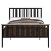 Royal Hampton Full Bed with Slatted Metal Frame, MDF Wood, Oak Brown and Black - 2 of 4