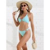 INSPIRE CHIC Women's Ribbed Textured Halter Bikini Set Cute Heart Ring Triangle Bottoms Swimwear Bathing Suits 2 Pieces - 4 of 4
