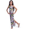 24seven Comfort Apparel Girls Floral Maxi Dress with Slit - 2 of 4