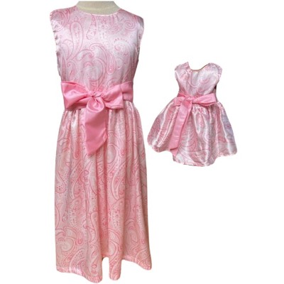 Doll Clothes Superstore Matching Girl Size 5 and 18 Inch Doll Dress Set – Handmade and Adorable