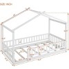 Streamdale Twin Size Wood Bed House Bed Frame with Fence, for Kids, Teens, Girls, Boys,White - 4 of 4