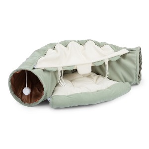 Sandinrayli Cat Tunnel Bed, 2-in-1 Collapsible Bed for Indoor Cats - 1 of 3