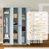 Mlezan 71" Metal Locker: Steel Storage for Bedroom, Gym, School, Office, or Garage.Ideal for Employee or Personal Use. - 4 of 4
