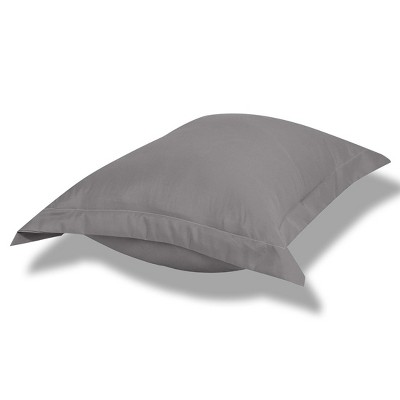 Grey Polyester Standard/Queen Pillowcases with Envelope Closure, Set of 2