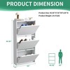 Munora - 3 Flip-Drawer Wall-Mounted Shoe Cabinet - Slim Narrow Shoe Storage for Entryway/Hallway - White - 2 of 4