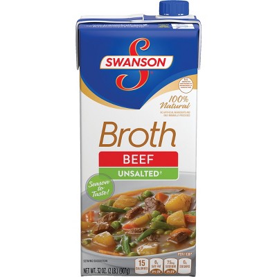 Swanson Gluten Free Unsalted Beef Broth - 32 fl oz