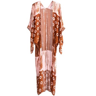 Shiraleah Pink Tie Dye Open Front Cover Up