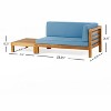 Christopher Knight Home Oana Outdoor Acacia Wood Right Arm Loveseat and Coffee Table Set with Cushion - 3 of 4