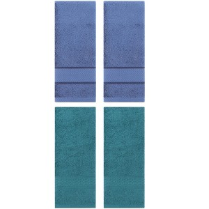 REGALWOVEN 4 Pcs Solid Textured Cotton Soft Absorbent Decorative Hand Towel - 1 of 4